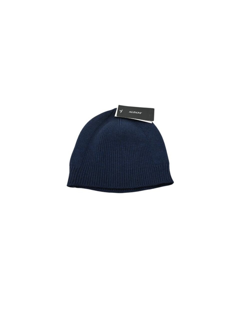 NWT Alfani Beanie OS Navy Blue Fine Knit Winter Skull Cap Hat Warm Cold Weather
